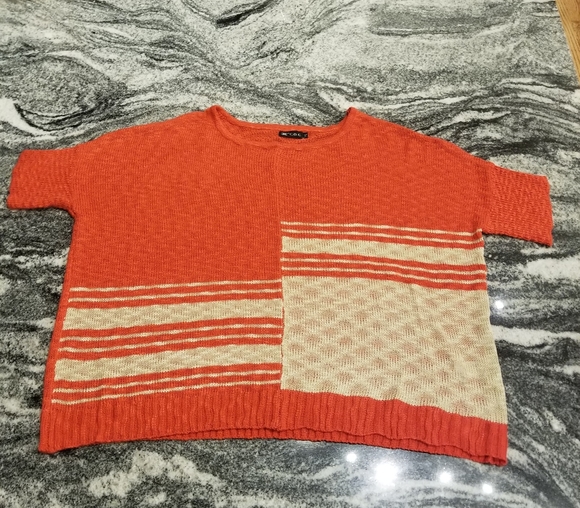 (1XL) C.O.C. Ultra Soft Thin Knit Top Bohemian Colorful Short Sleeved - Picture 2 of 8